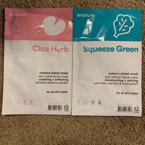 ENATURE CICA HERB AND SQUEEZE GREEN MASKS